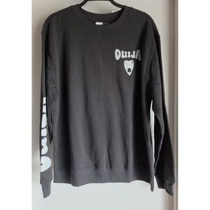 Ouija Sweatshirt XL Black Graphic Print Crew Neck Long Sleeve Pullover Top